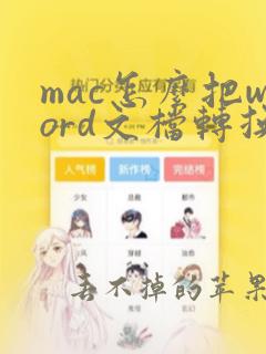 mac怎么把word文档转换成pdf