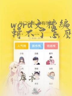 word文档编辑不了怎么回事