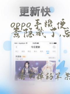 oppo手机便签隐藏了,忘记密码了