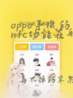 oppo手机的nfc功能在哪里找啊