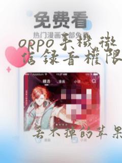 oppo手机微信录音权限在哪里打开