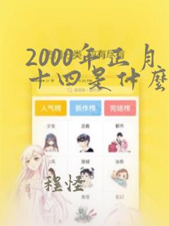 2000年正月十四是什么星座