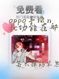 oppo手机nfc功能在哪里能找到