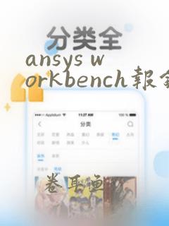 ansys workbench报错常见原因是