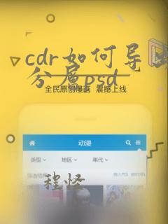 cdr如何导出分层psd