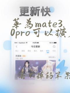 华为mate30pro可以扩展内存吗