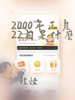 2000年正月22日是什么星座