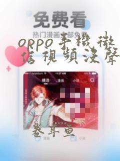 oppo手机微信视频没声音怎么处理