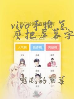 vivo手机怎么把屏幕字体调大