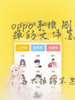 oppo手机删掉的文件怎么找回