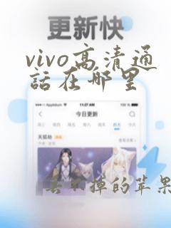 vivo高清通话在哪里