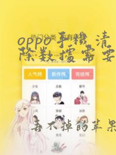 oppo手机清除数据需要锁屏密码