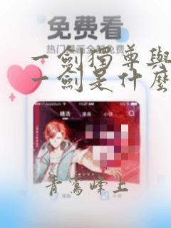 一剑独尊与我有一剑是什么关系