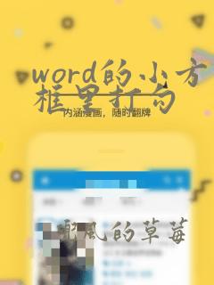 word的小方框里打勾