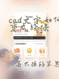 cad文字如何变成线条