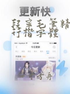 段宁毛笔精品小行楷字体