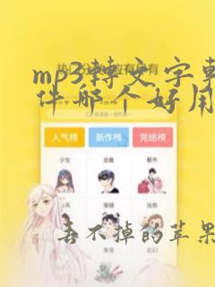 mp3转文字软件哪个好用