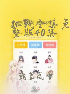 孤战全集免费完整版40集