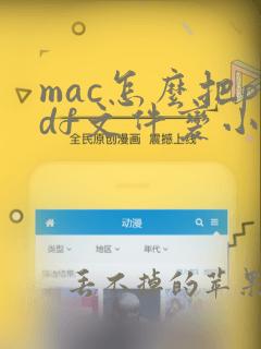 mac怎么把pdf文件变小