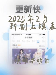 2025年2月新剧上映表