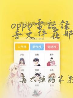 oppo电话录音文件在哪