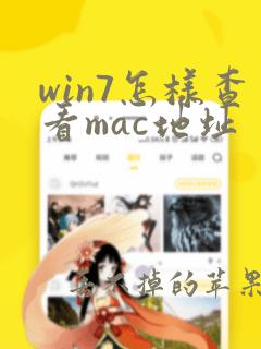 win7怎样查看mac地址