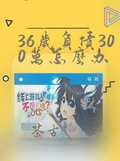 36岁负债300万怎么办