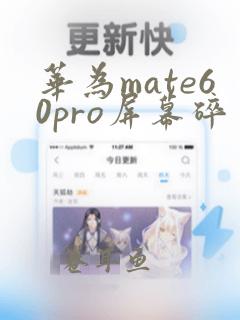 华为mate60pro屏幕碎了换屏幕要多少钱