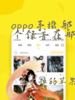 oppo手机那个录音在哪里找