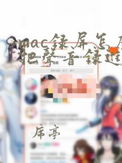 mac录屏怎么把声音录进去