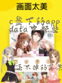 c盘下的appdata中哪些文件能删除