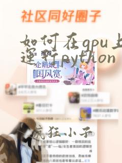 如何在gpu上运行python