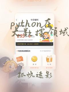 python在大数据领域的应用