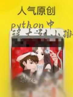 python中从大到小排序的函数