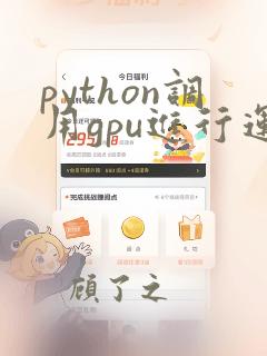 python调用gpu进行运算
