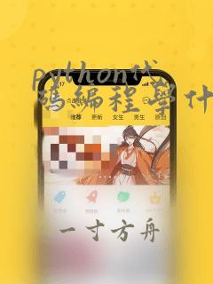 python代码编程学什么