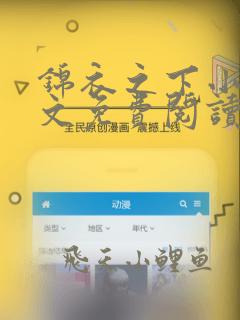 锦衣之下小说全文免费阅读无弹窗
