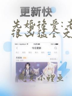 先婚后爱:老公很凶猛全文下载