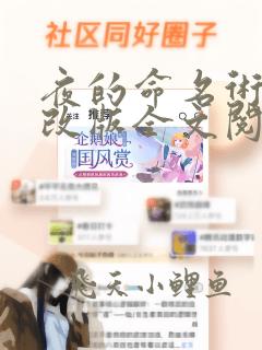 夜的命名术无修改版全文阅读