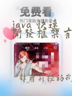 java 快速开发框架有哪些