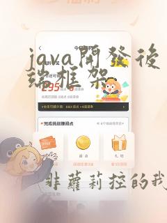 java开发后端框架