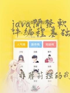java开发软件编程基础班