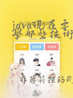 java现在要学哪些技术