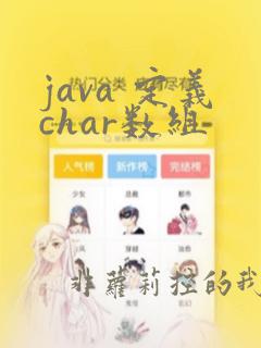 java 定义char数组