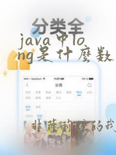java中long是什么数据类型