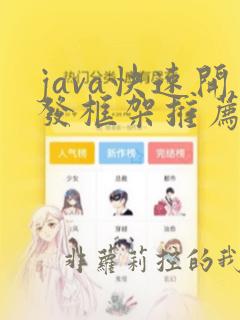 java快速开发框架推荐