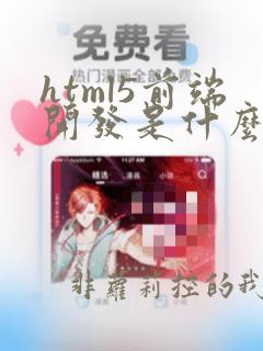 html5前端开发是什么