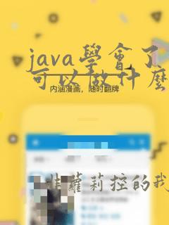 java学会了可以做什么