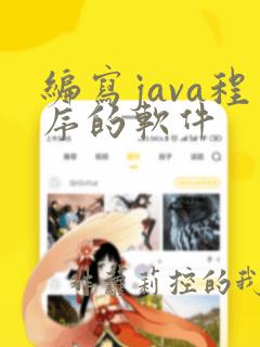 编写java程序的软件