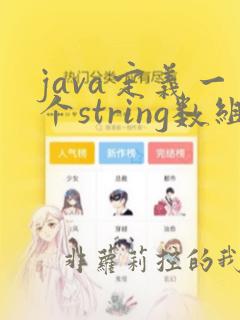 java定义一个string数组
